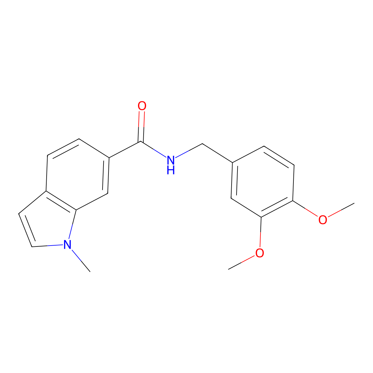 N-(3,4-dimethoxybenzyl)-1-methyl-1H-indole-6-carboxamide molecular structure, CAS 1219575-03-7