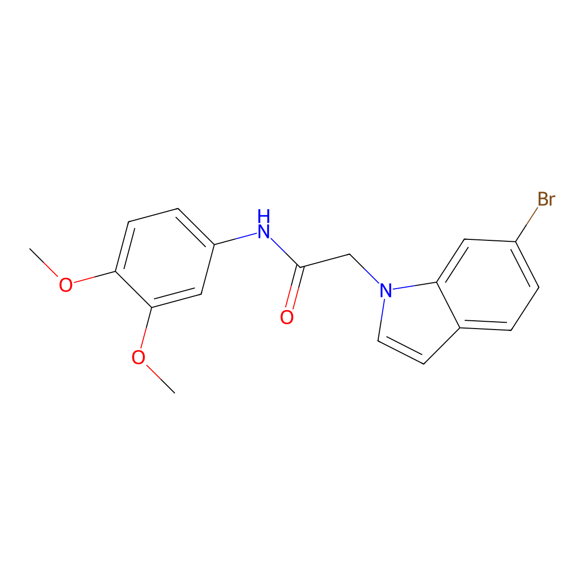 2-(6-bromo-1H-indol-1-yl)-N-(3,4-dimethoxyphenyl)acetamide molecular structure, CAS 1219575-20-8