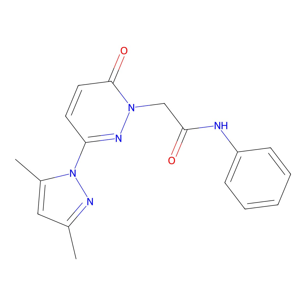 2-[3-(3,5-dimethyl-1H-pyrazol-1-yl)-6-oxopyridazin-1(6H)-yl]-N-phenylacetamide molecular structure, CAS 1219575-23-1