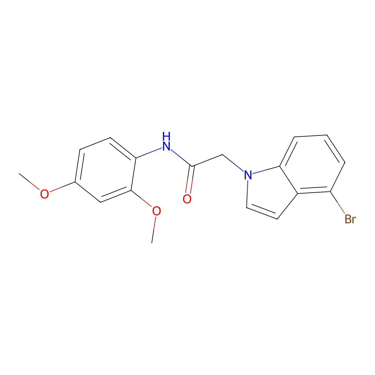 2-(4-bromo-1H-indol-1-yl)-N-(2,4-dimethoxyphenyl)acetamide molecular structure, CAS 1219575-26-4