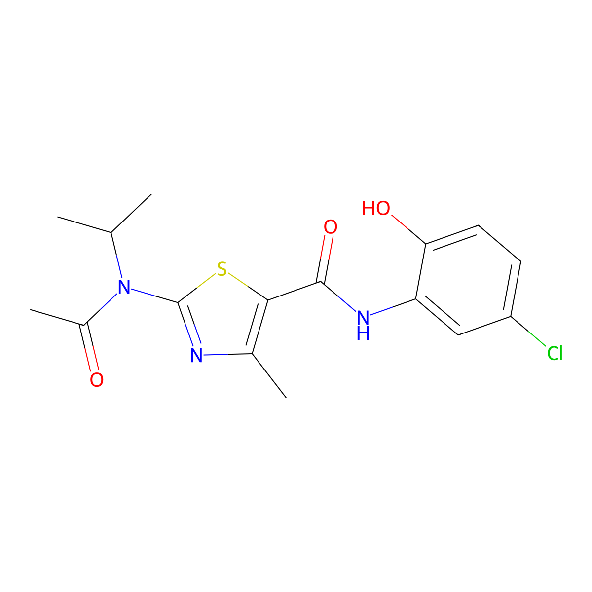 2-[acetyl(propan-2-yl)amino]-N-(5-chloro-2-hydroxyphenyl)-4-methyl-1,3-thiazole-5-carboxamide molecular structure, CAS 1219575-33-3