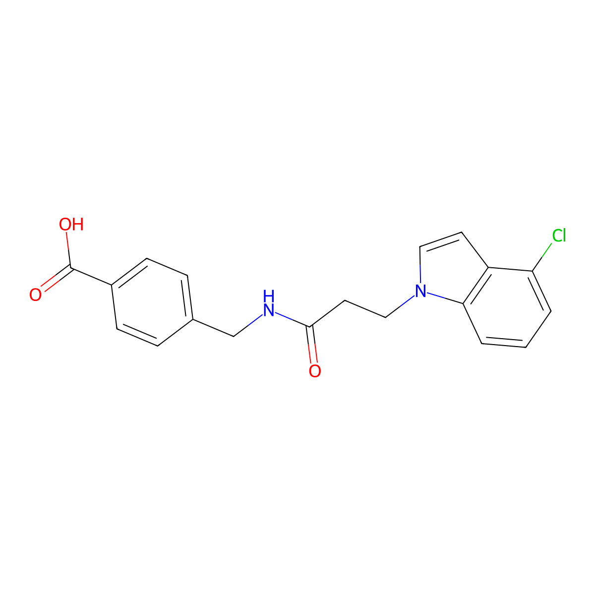 4-({[3-(4-chloro-1H-indol-1-yl)propanoyl]amino}methyl)benzoic acid molecular structure, CAS 1219575-53-7