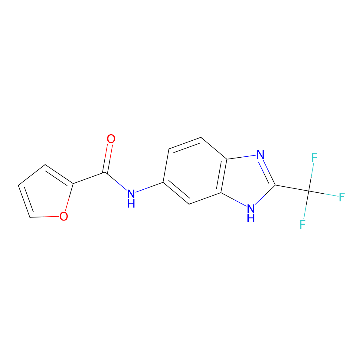 N-[2-(trifluoromethyl)-1H-benzimidazol-5-yl]furan-2-carboxamide molecular structure, CAS 1219575-57-1