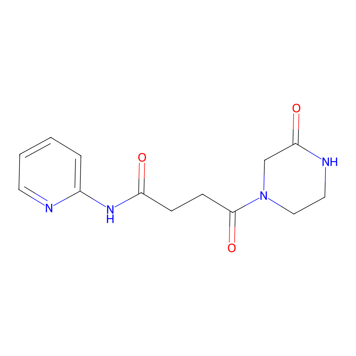 4-oxo-4-(3-oxopiperazin-1-yl)-N-(pyridin-2-yl)butanamide molecular structure, CAS 1219575-61-7