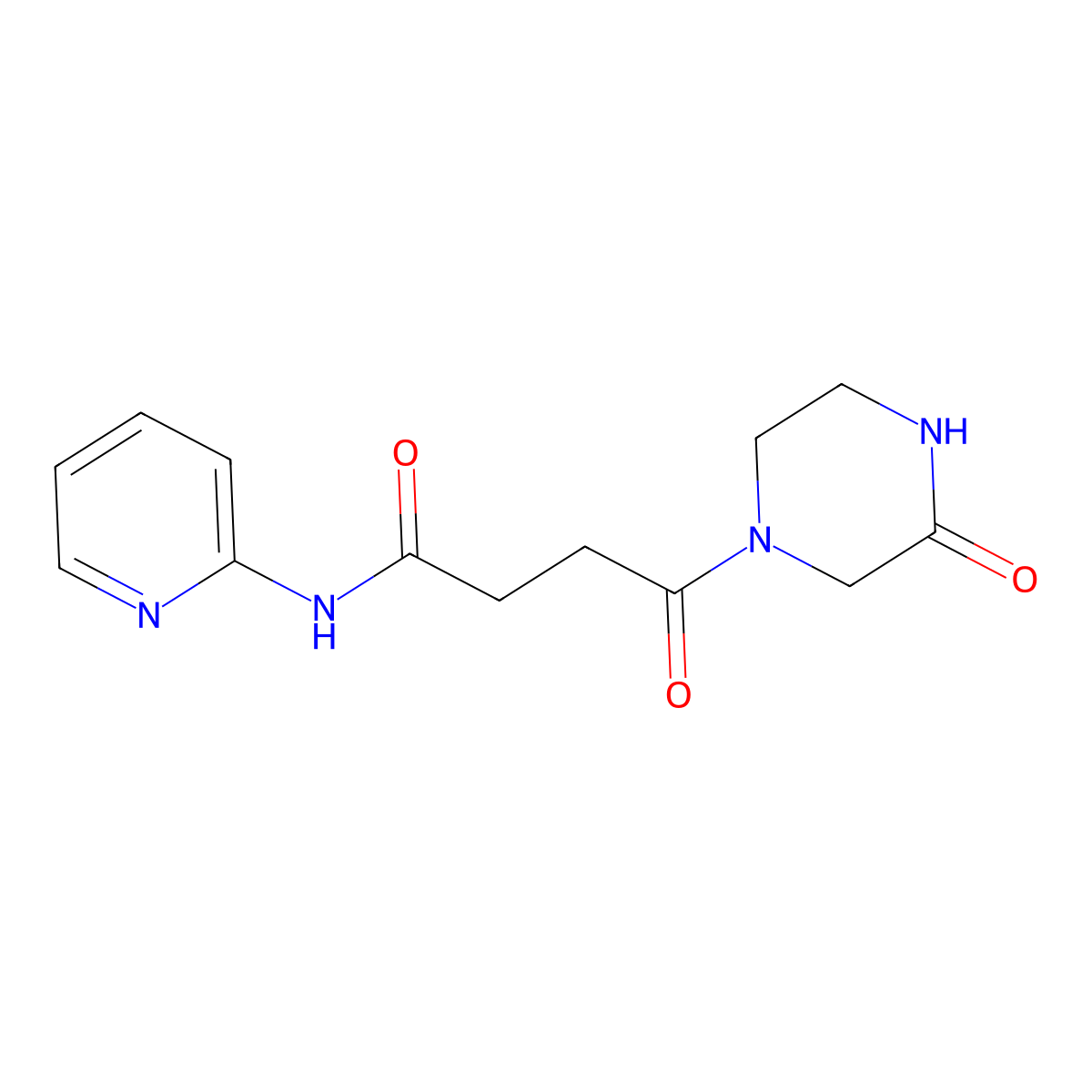 4-oxo-4-(3-oxopiperazin-1-yl)-N-(pyridin-2-yl)butanamide molecular structure, CAS 1219575-61-7