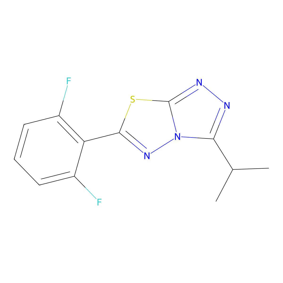 6-(2,6-Difluorophenyl)-3-isopropyl-[1,2,4]triazolo[3,4-b][1,3,4]thiadiazole molecular structure, CAS 1219575-63-9