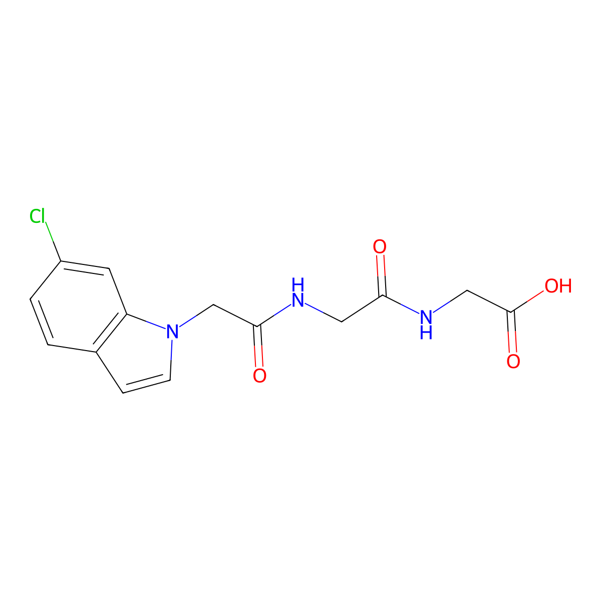 N-[(6-chloro-1H-indol-1-yl)acetyl]glycylglycine molecular structure, CAS 1219575-69-5