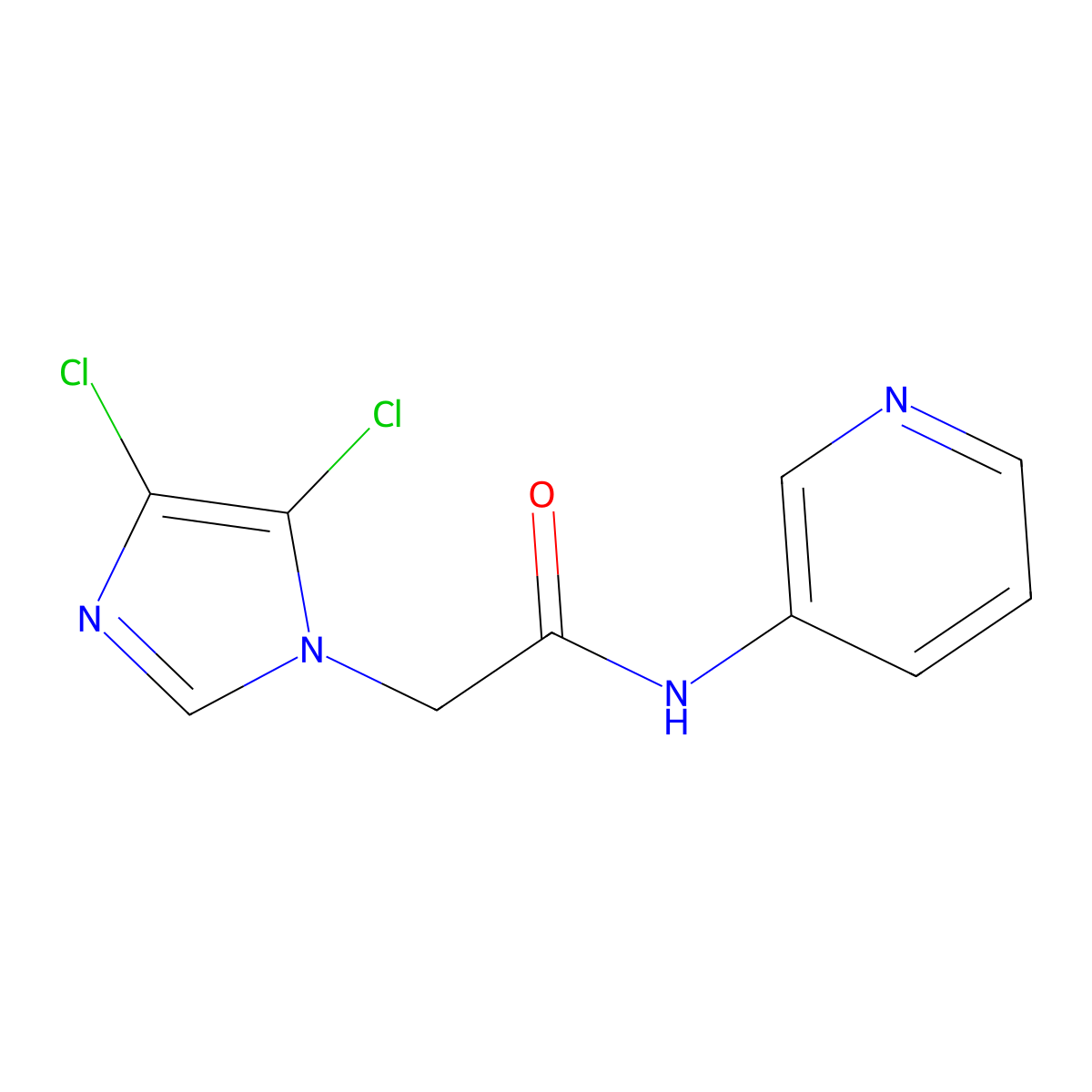 2-(4,5-dichloro-1H-imidazol-1-yl)-N-(pyridin-3-yl)acetamide molecular structure, CAS 1219575-72-0