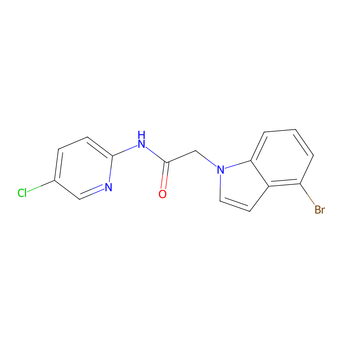 2-(4-bromo-1H-indol-1-yl)-N-(5-chloropyridin-2-yl)acetamide molecular structure, CAS 1219575-73-1