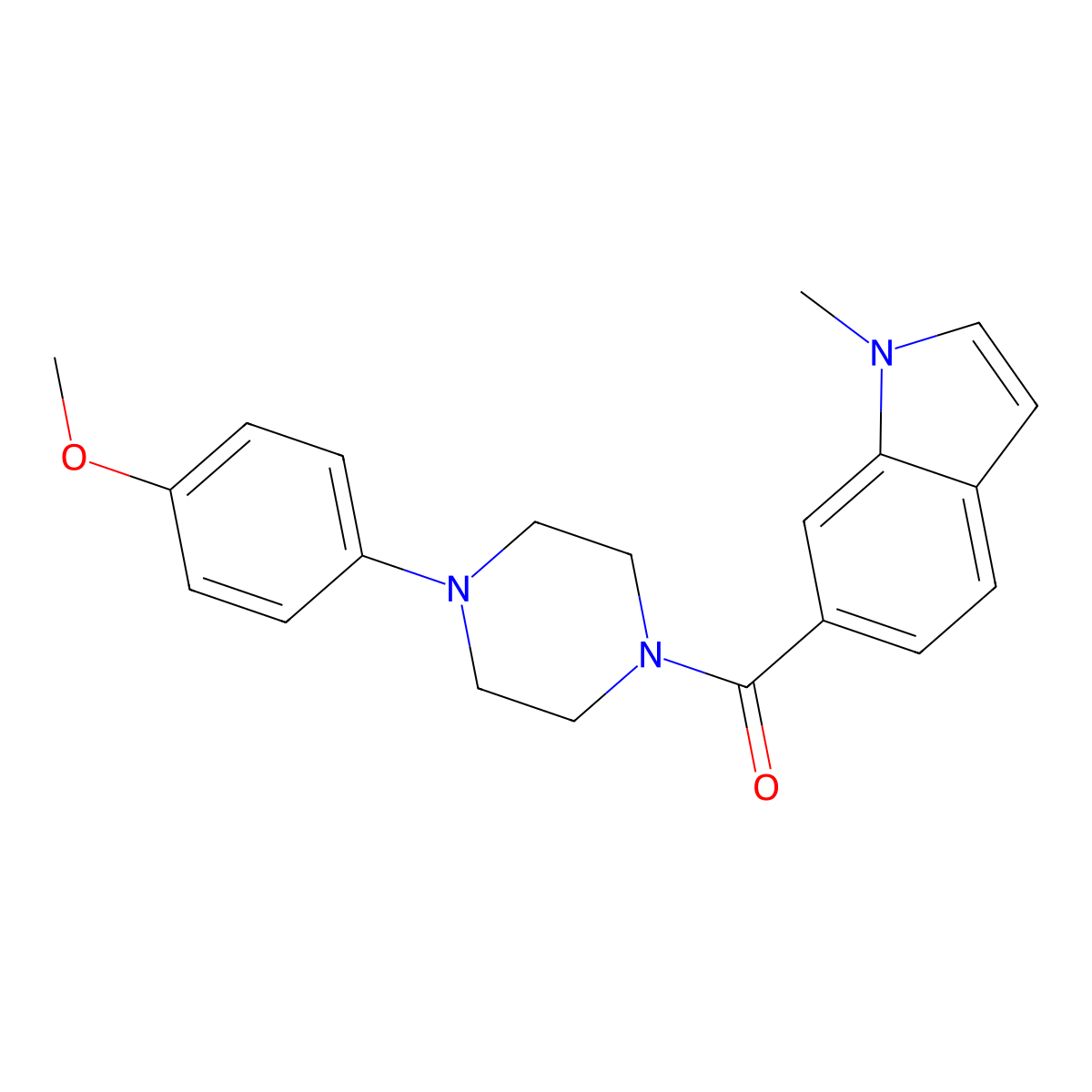 [4-(4-methoxyphenyl)piperazin-1-yl](1-methyl-1H-indol-6-yl)methanone molecular structure, CAS 1219575-80-0