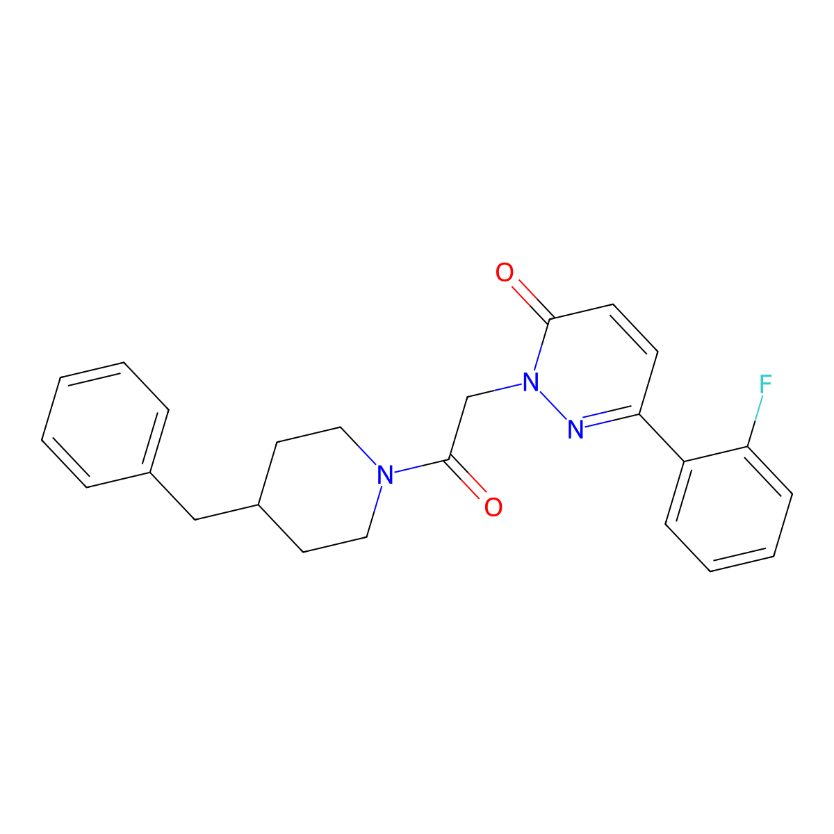 2-[2-(4-benzyl-1-piperidinyl)-2-oxoethyl]-6-(2-fluorophenyl)-3(2H)-pyridazinone molecular structure, CAS 1219575-87-7