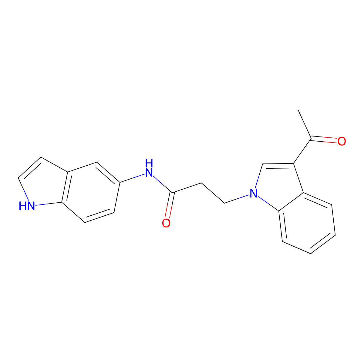 3-(3-acetyl-1H-indol-1-yl)-N-(1H-indol-5-yl)propanamide molecular structure, CAS 1219575-88-8