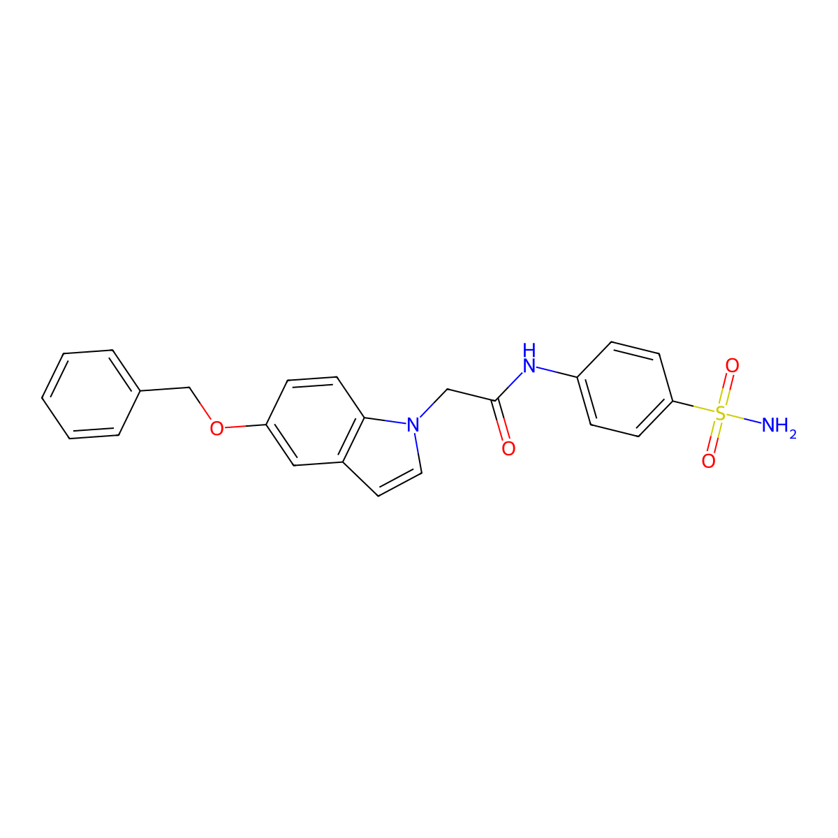 2-[5-(benzyloxy)-1H-indol-1-yl]-N-(4-sulfamoylphenyl)acetamide molecular structure, CAS 1219575-95-7