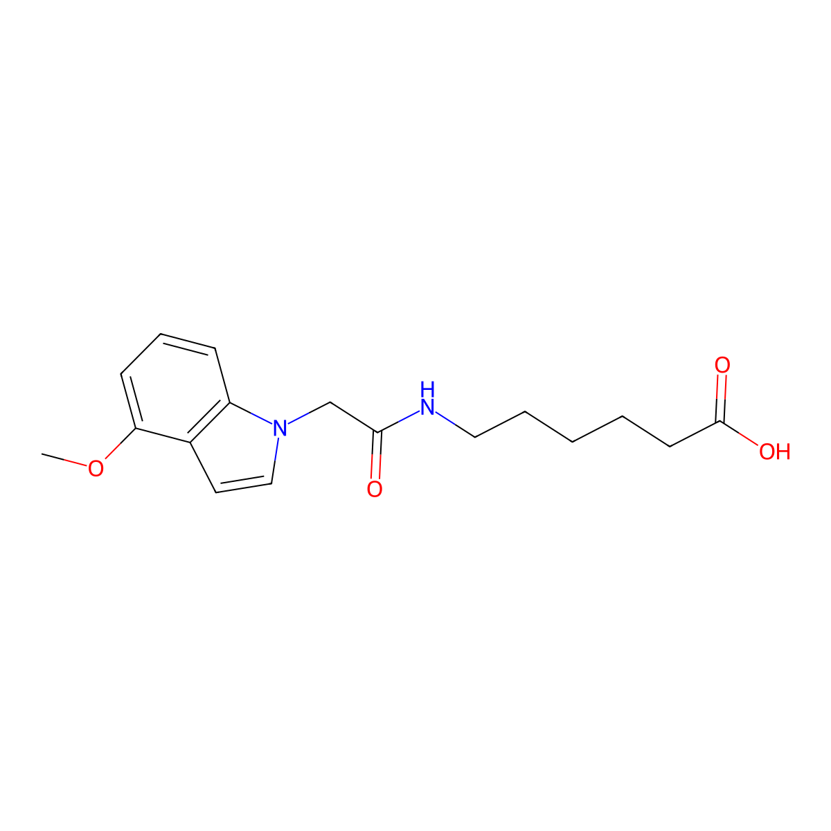 6-{[(4-methoxy-1H-indol-1-yl)acetyl]amino}hexanoic acid molecular structure, CAS 1219575-96-8
