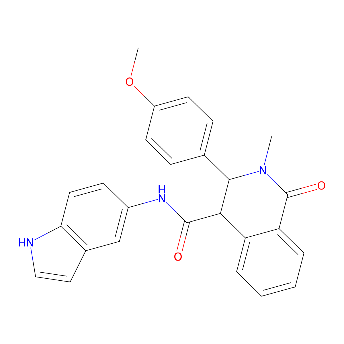 N-(1H-indol-5-yl)-3-(4-methoxyphenyl)-2-methyl-1-oxo-1,2,3,4-tetrahydroisoquinoline-4-carboxamide molecular structure, CAS 1219576-01-8