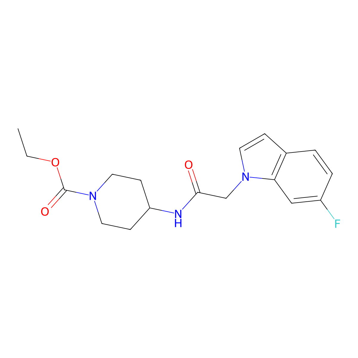 ethyl 4-{[(6-fluoro-1H-indol-1-yl)acetyl]amino}piperidine-1-carboxylate molecular structure, CAS 1219576-03-0