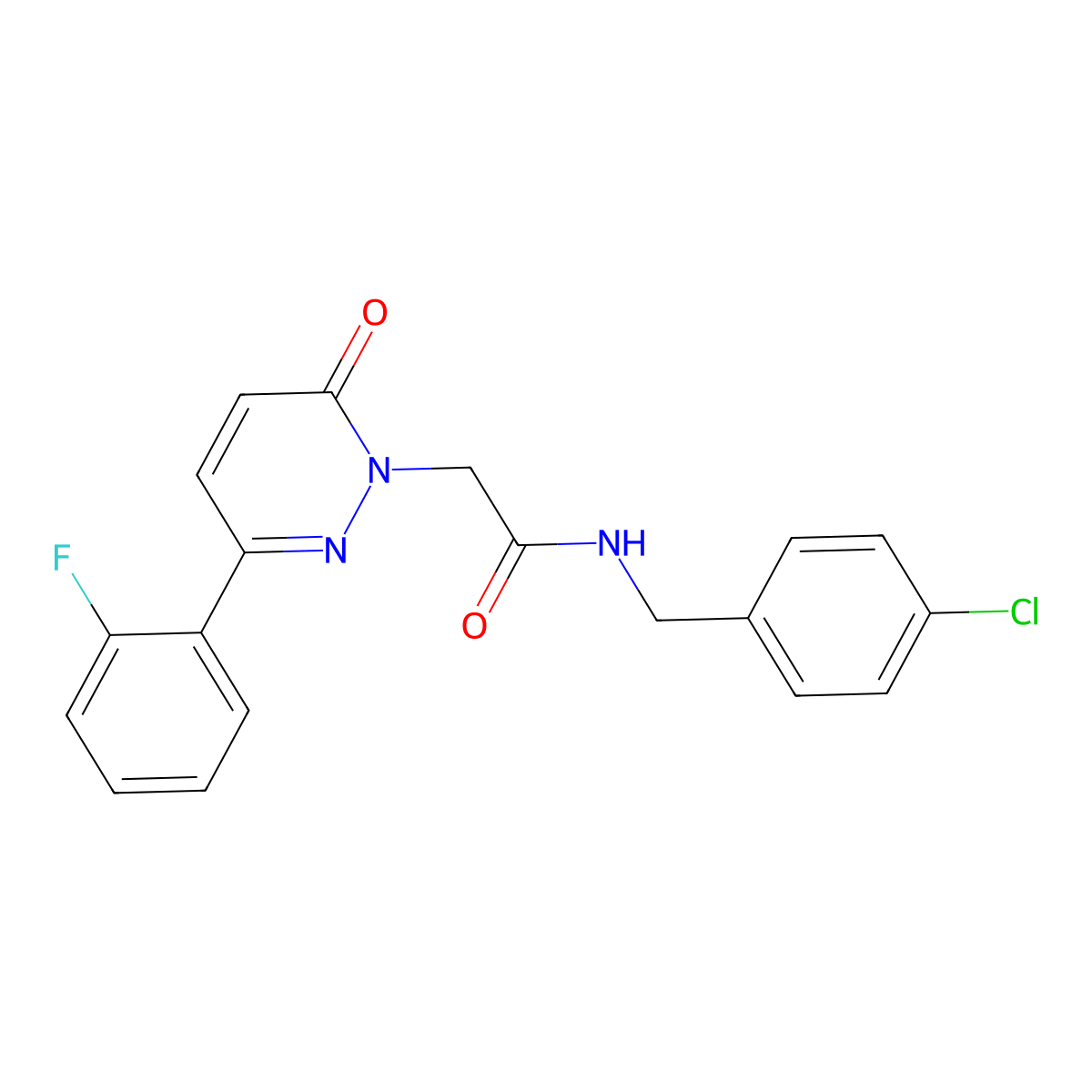 N-(4-chlorobenzyl)-2-[3-(2-fluorophenyl)-6-oxo-1(6H)-pyridazinyl]acetamide molecular structure, CAS 1219576-34-7