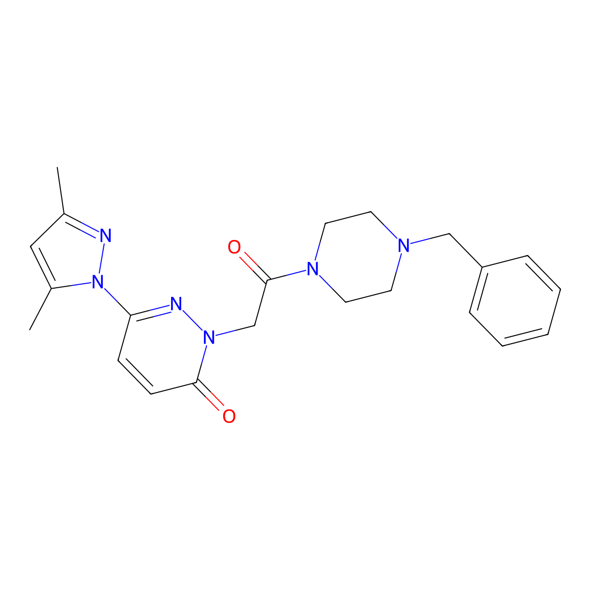 2-(2-(4-benzylpiperazin-1-yl)-2-oxoethyl)-6-(3,5-dimethyl-1H-pyrazol-1-yl)pyridazin-3(2H)-one molecular structure, CAS 1219576-64-3