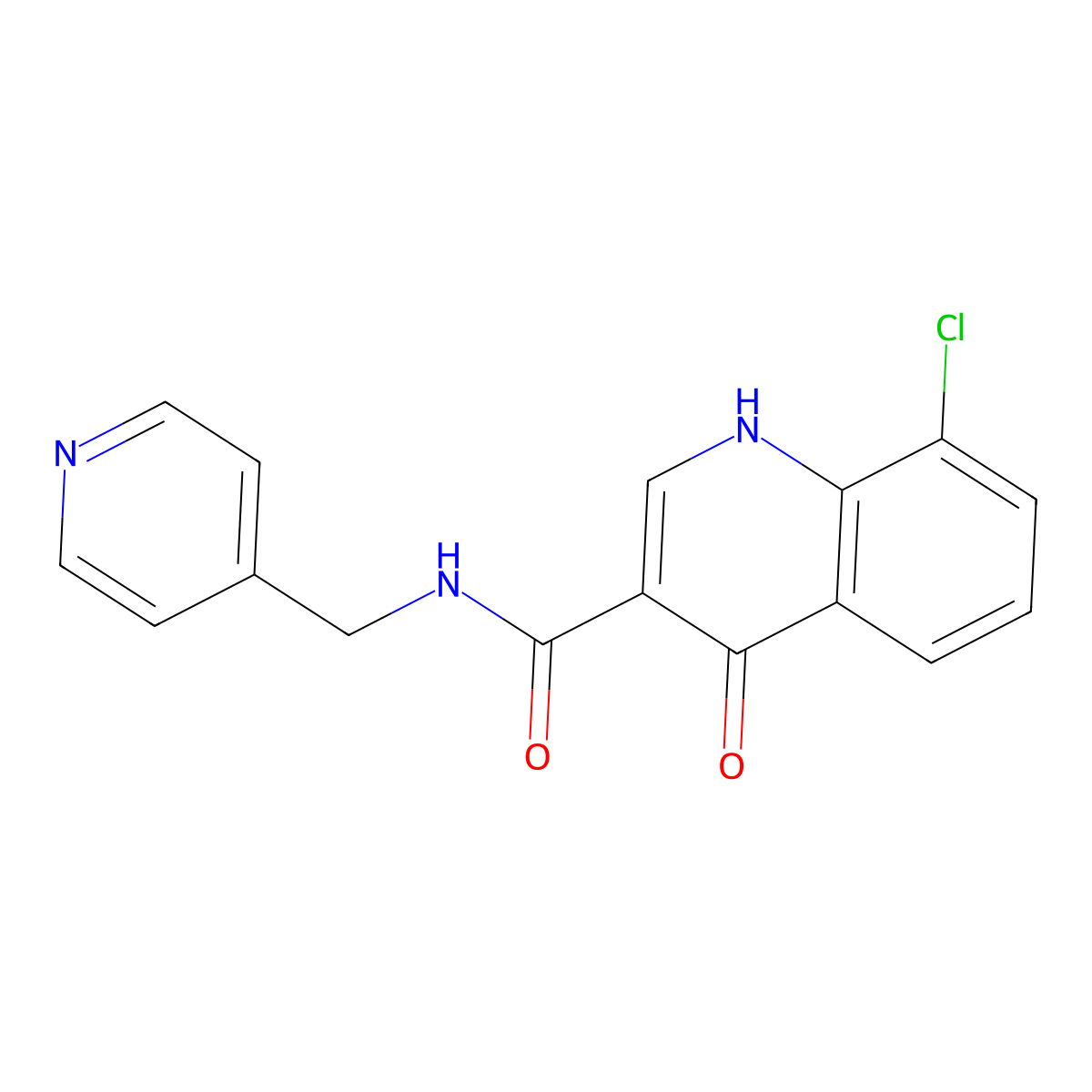 8-chloro-4-hydroxy-N-(pyridin-4-ylmethyl)quinoline-3-carboxamide molecular structure, CAS 1219576-66-5