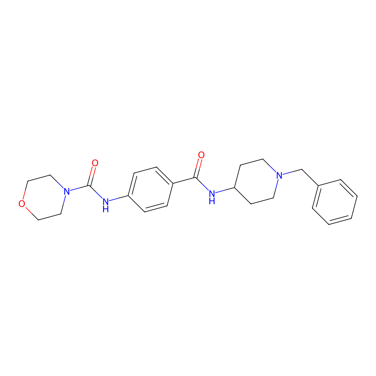 N-{4-[(1-benzylpiperidin-4-yl)carbamoyl]phenyl}morpholine-4-carboxamide molecular structure, CAS 1219576-76-7