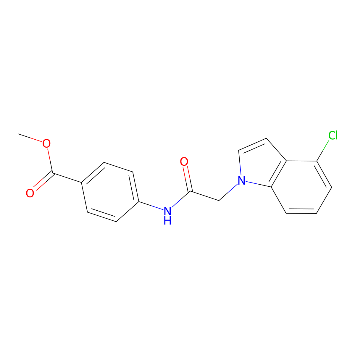 methyl 4-{[(4-chloro-1H-indol-1-yl)acetyl]amino}benzoate molecular structure, CAS 1219576-78-9