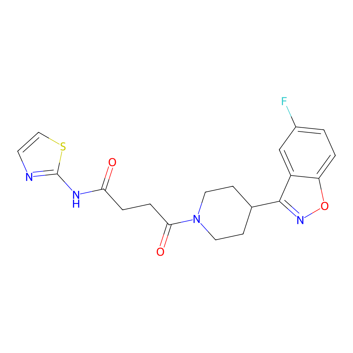 4-[4-(5-fluoro-1,2-benzoxazol-3-yl)piperidin-1-yl]-4-oxo-N-(1,3-thiazol-2-yl)butanamide molecular structure, CAS 1219577-06-6