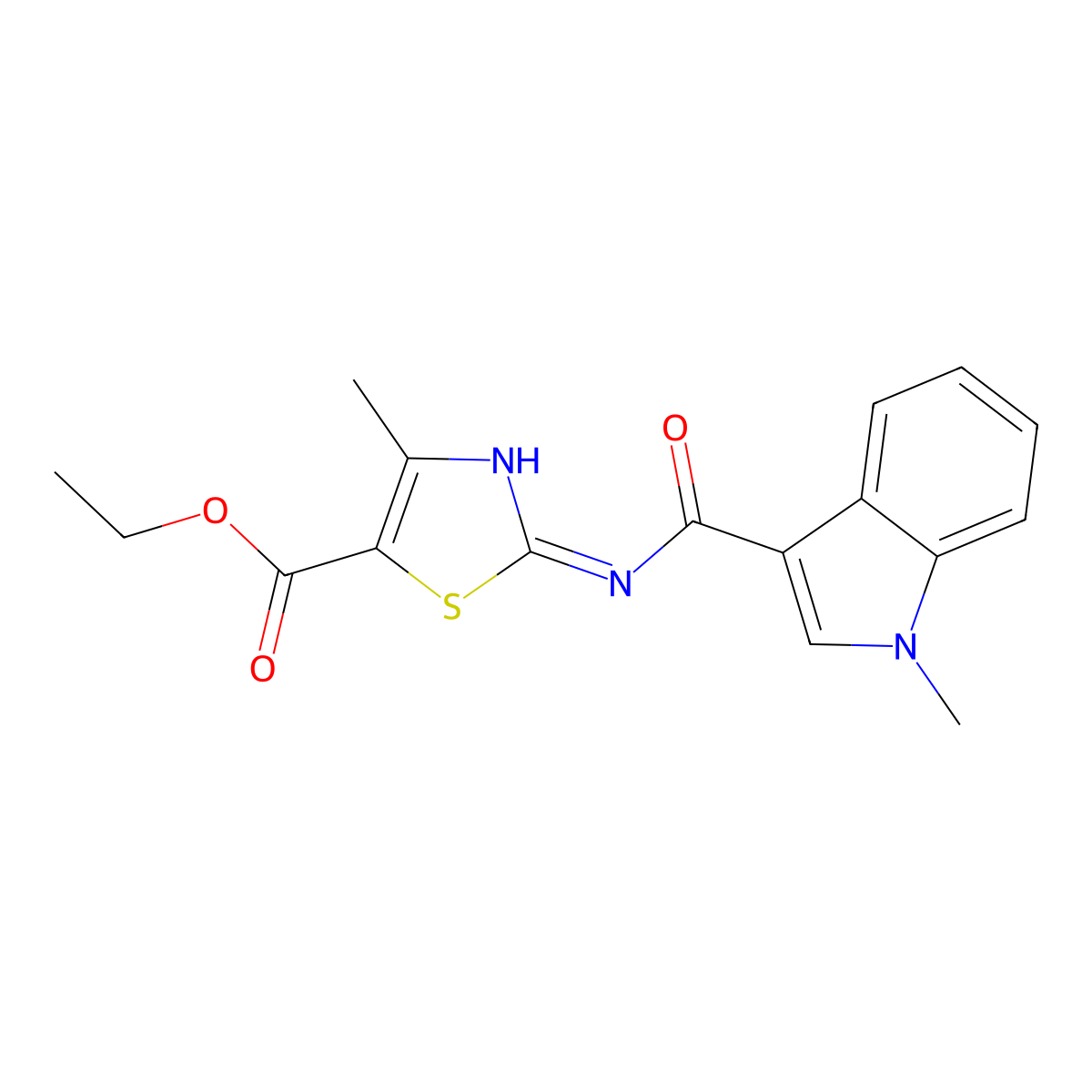 ethyl 4-methyl-2-{[(1-methyl-1H-indol-3-yl)carbonyl]amino}-1,3-thiazole-5-carboxylate molecular structure, CAS 1219577-34-0