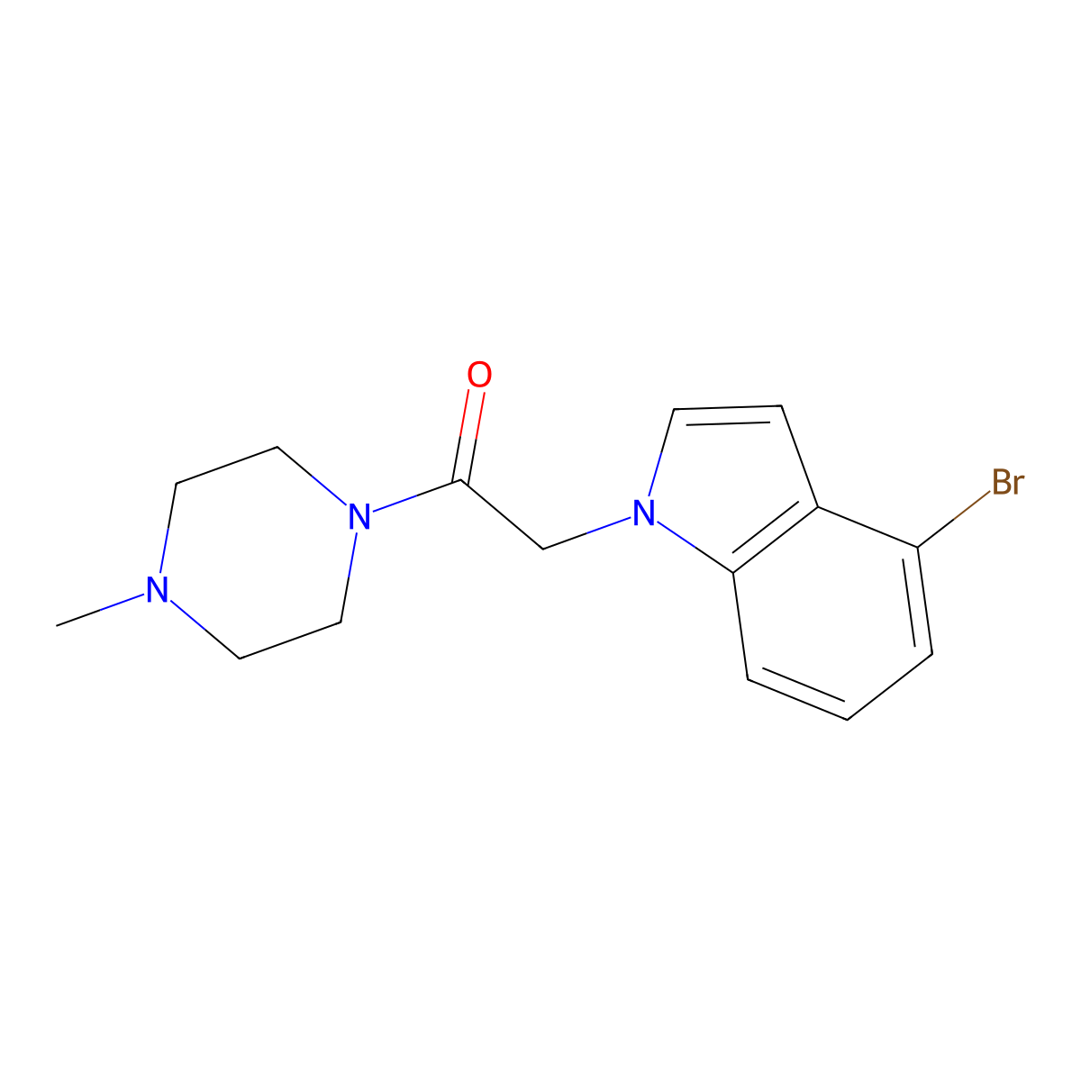 2-(4-bromo-1H-indol-1-yl)-1-(4-methylpiperazin-1-yl)ethanone molecular structure, CAS 1219577-42-0