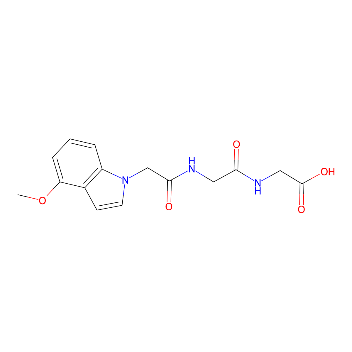 N-[(4-methoxy-1H-indol-1-yl)acetyl]glycylglycine molecular structure, CAS 1219577-46-4