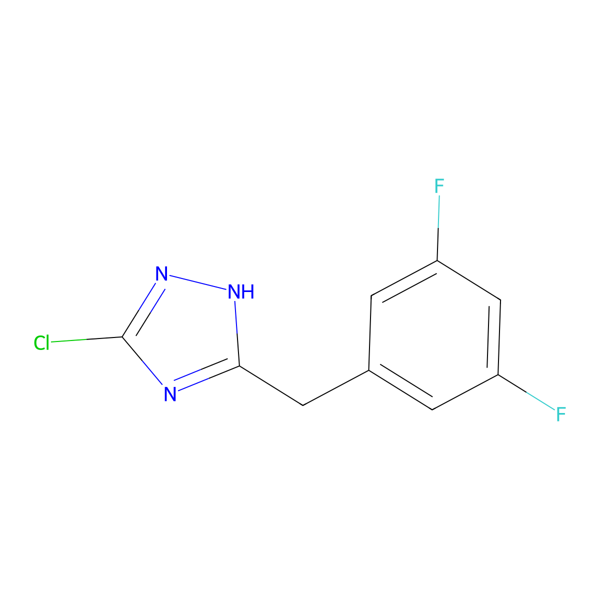 3-chloro-5-(3,5-difluorobenzyl)-1H-1,2,4-triazole molecular structure, CAS 1219577-81-7