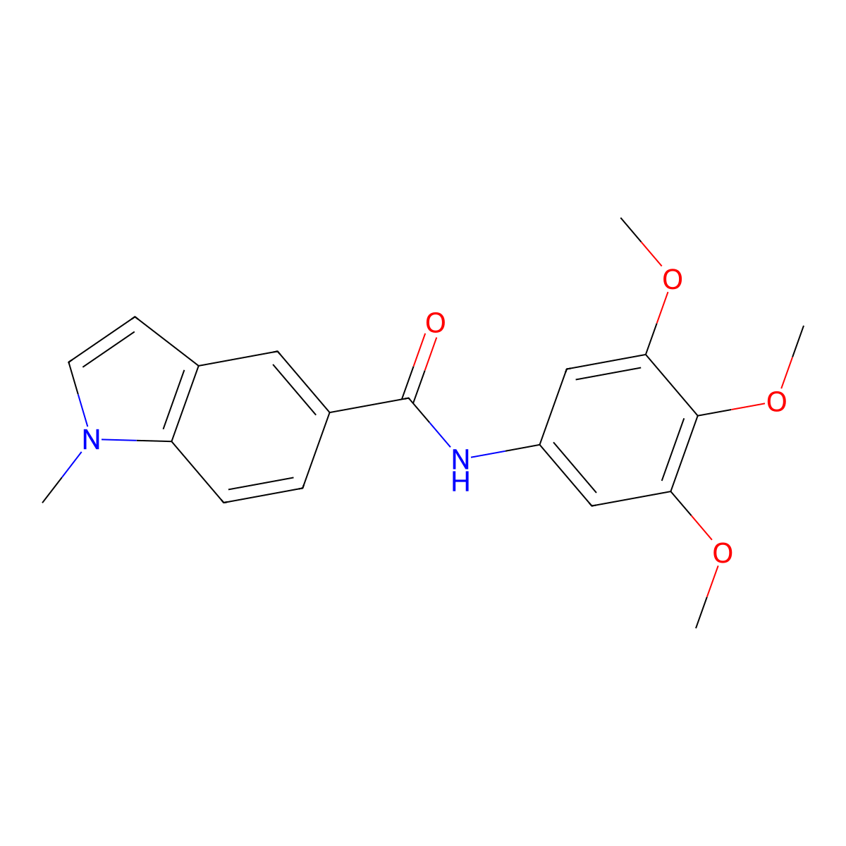 1-methyl-N-(3,4,5-trimethoxyphenyl)-1H-indole-5-carboxamide molecular structure, CAS 1219577-82-8
