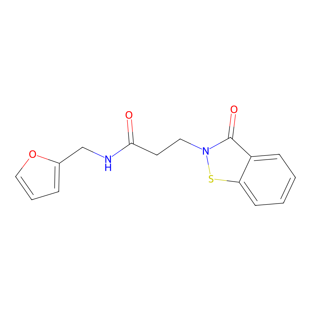 N-(2-furylmethyl)-3-[3-oxo-1,2-benzisothiazol-2(3H)-yl]propanamide molecular structure, CAS 1219577-93-1