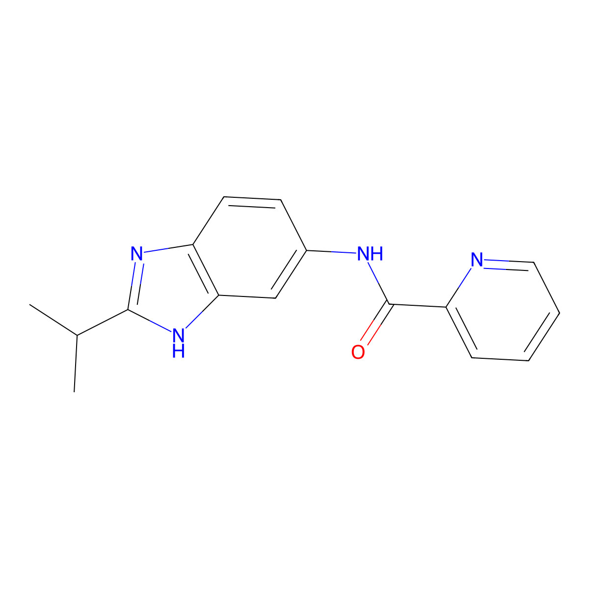 N-[2-(propan-2-yl)-1H-benzimidazol-5-yl]pyridine-2-carboxamide molecular structure, CAS 1219577-97-5
