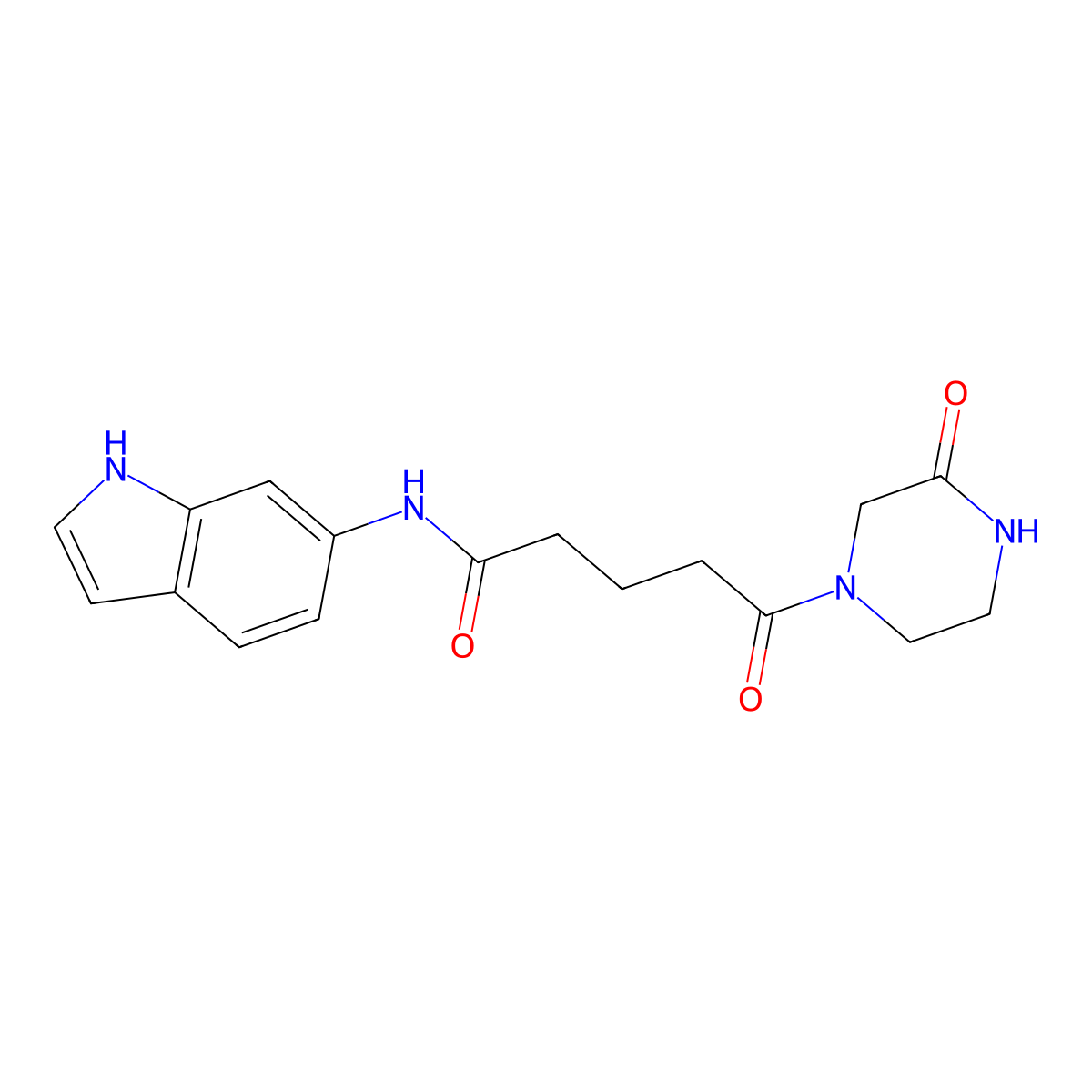 N-(1H-indol-6-yl)-5-oxo-5-(3-oxopiperazin-1-yl)pentanamide molecular structure, CAS 1219578-00-3