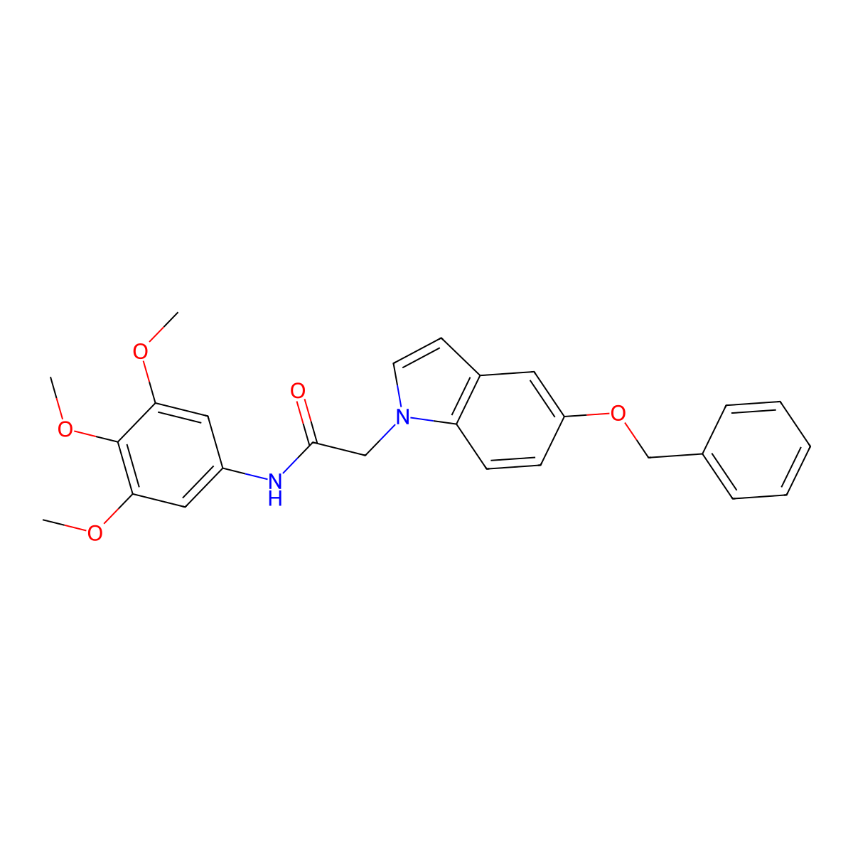 2-(5-(benzyloxy)-1H-indol-1-yl)-N-(3,4,5-trimethoxyphenyl)acetamide molecular structure, CAS 1219578-19-4