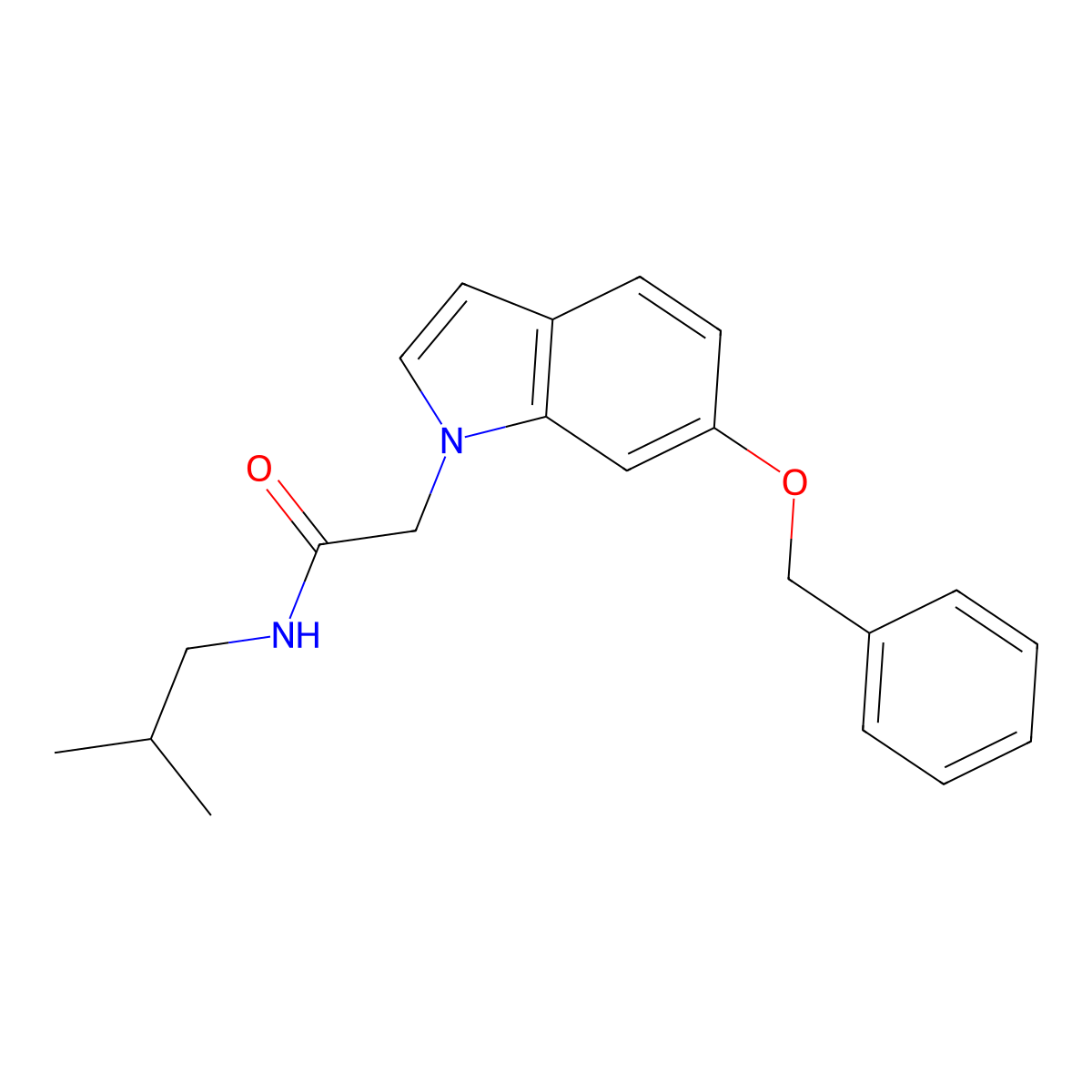 2-[6-(benzyloxy)-1H-indol-1-yl]-N-(2-methylpropyl)acetamide molecular structure, CAS 1219578-31-0