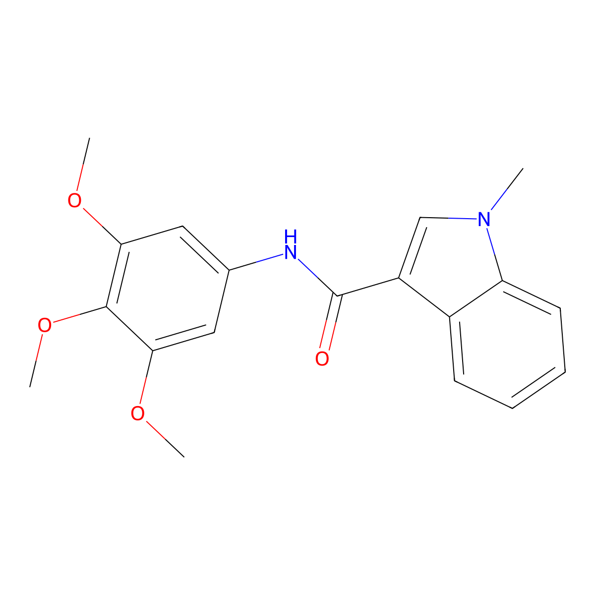 1-methyl-N-(3,4,5-trimethoxyphenyl)-1H-indole-3-carboxamide molecular structure, CAS 1219578-39-8