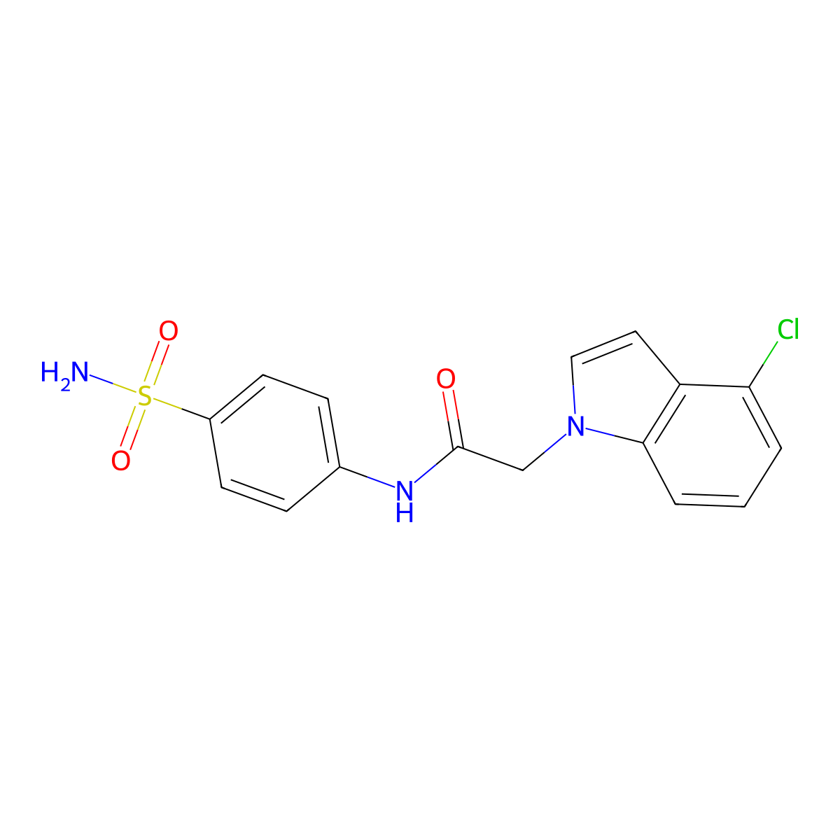 2-(4-chloro-1H-indol-1-yl)-N-(4-sulfamoylphenyl)acetamide molecular structure, CAS 1219578-46-7