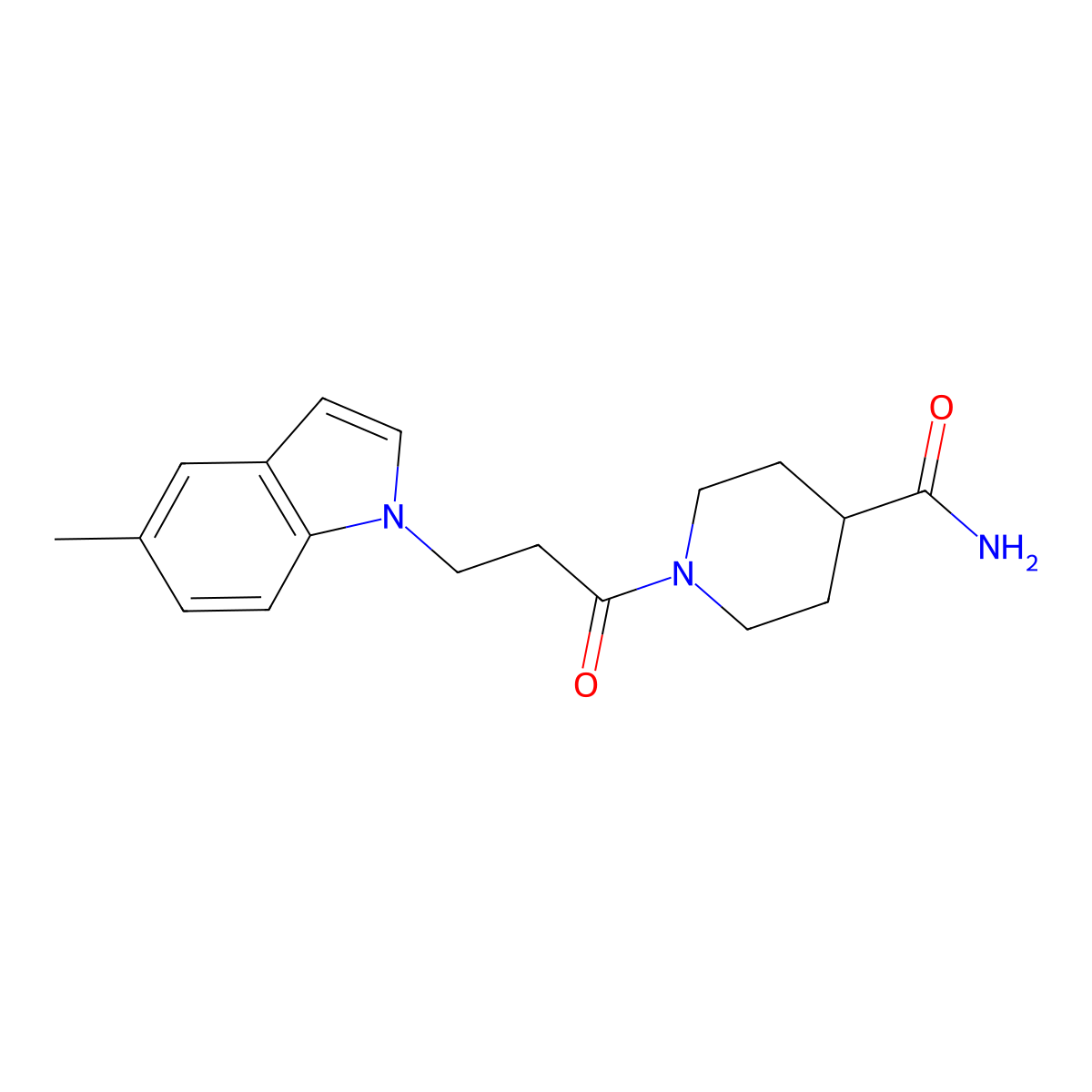1-[3-(5-methyl-1H-indol-1-yl)propanoyl]piperidine-4-carboxamide molecular structure, CAS 1219578-67-2