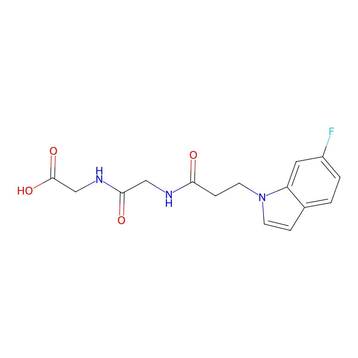 N-[3-(6-fluoro-1H-indol-1-yl)propanoyl]glycylglycine molecular structure, CAS 1219578-77-4