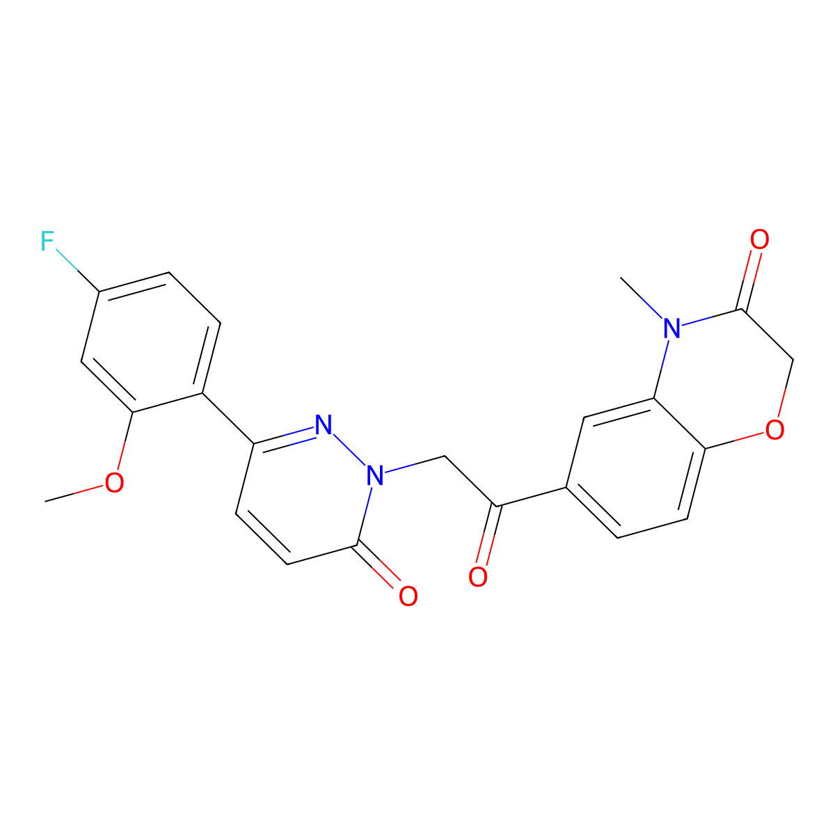 6-{[3-(4-fluoro-2-methoxyphenyl)-6-oxopyridazin-1(6H)-yl]acetyl}-4-methyl-2H-1,4-benzoxazin-3(4H)-one molecular structure, CAS 1219578-86-5
