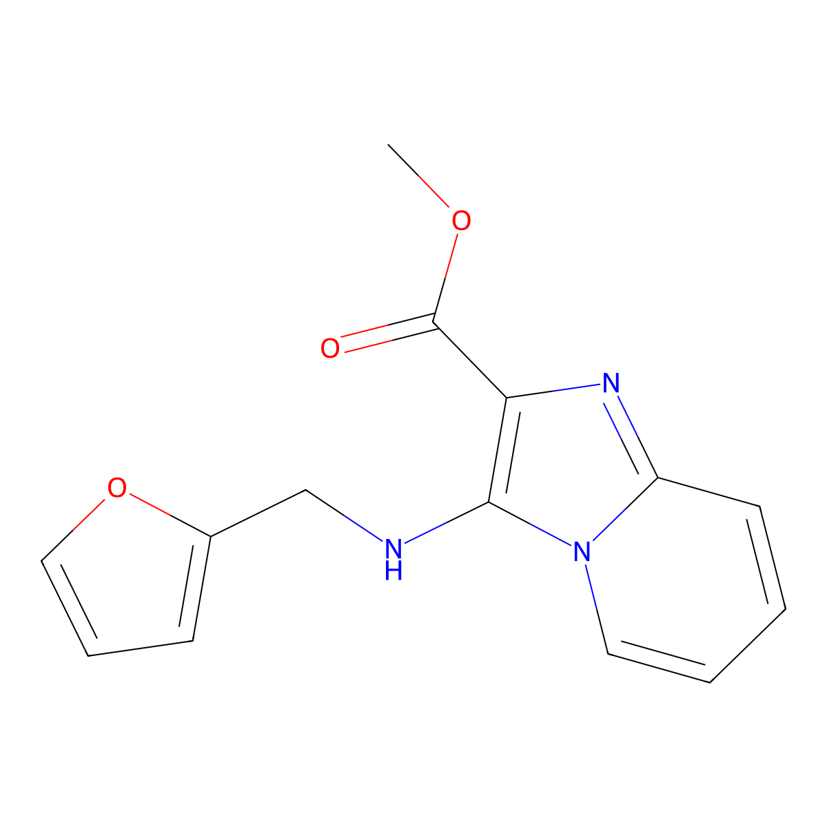 Methyl 3-((furan-2-ylmethyl)amino)imidazo[1,2-a]pyridine-2-carboxylate molecular structure, CAS 1219578-89-8