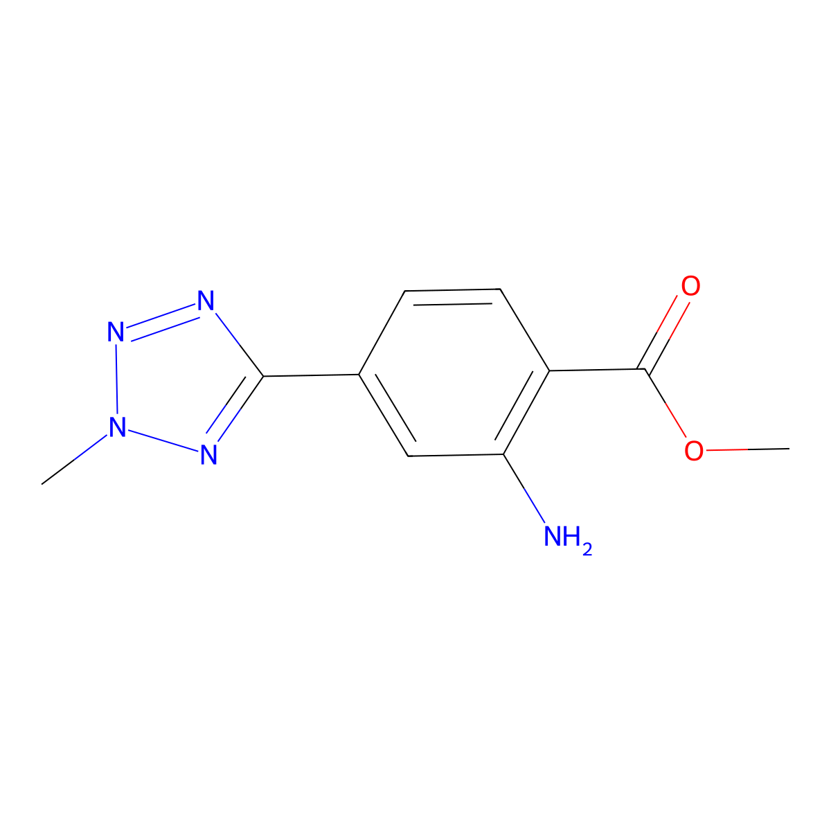methyl 2-amino-4-(2-methyl-2H-tetrazol-5-yl)benzoate molecular structure, CAS 1219578-96-7