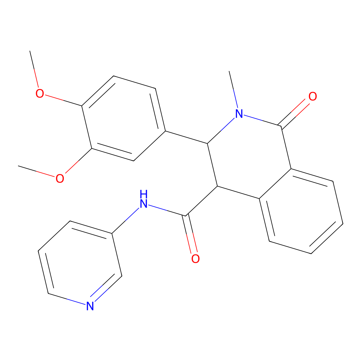 3-(3,4-dimethoxyphenyl)-2-methyl-1-oxo-N-(pyridin-3-yl)-1,2,3,4-tetrahydroisoquinoline-4-carboxamide molecular structure, CAS 1219578-99-0
