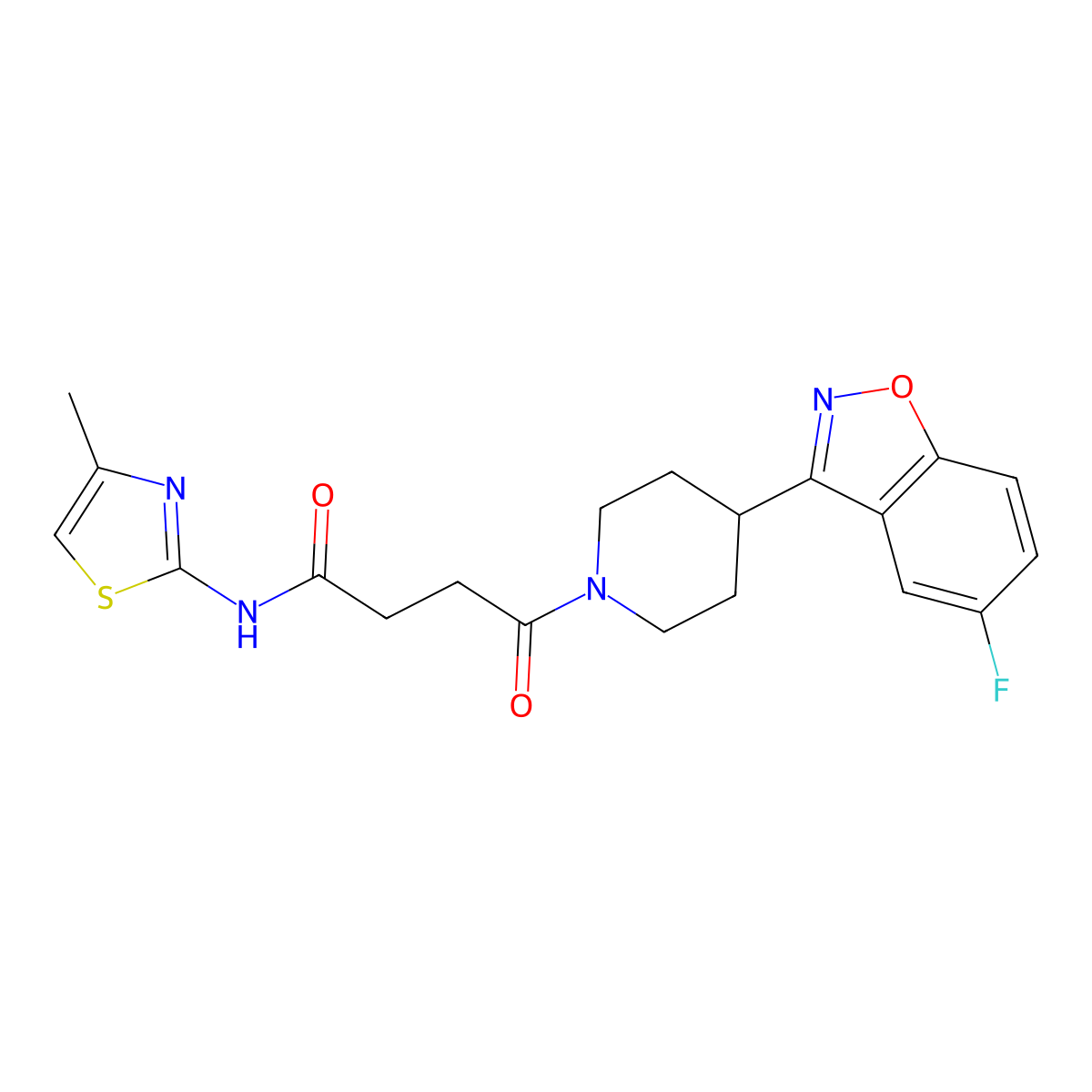 4-[4-(5-fluoro-1,2-benzoxazol-3-yl)piperidin-1-yl]-N-[(2Z)-4-methyl-1,3-thiazol-2(3H)-ylidene]-4-oxobutanamide molecular structure, CAS 1219579-08-4