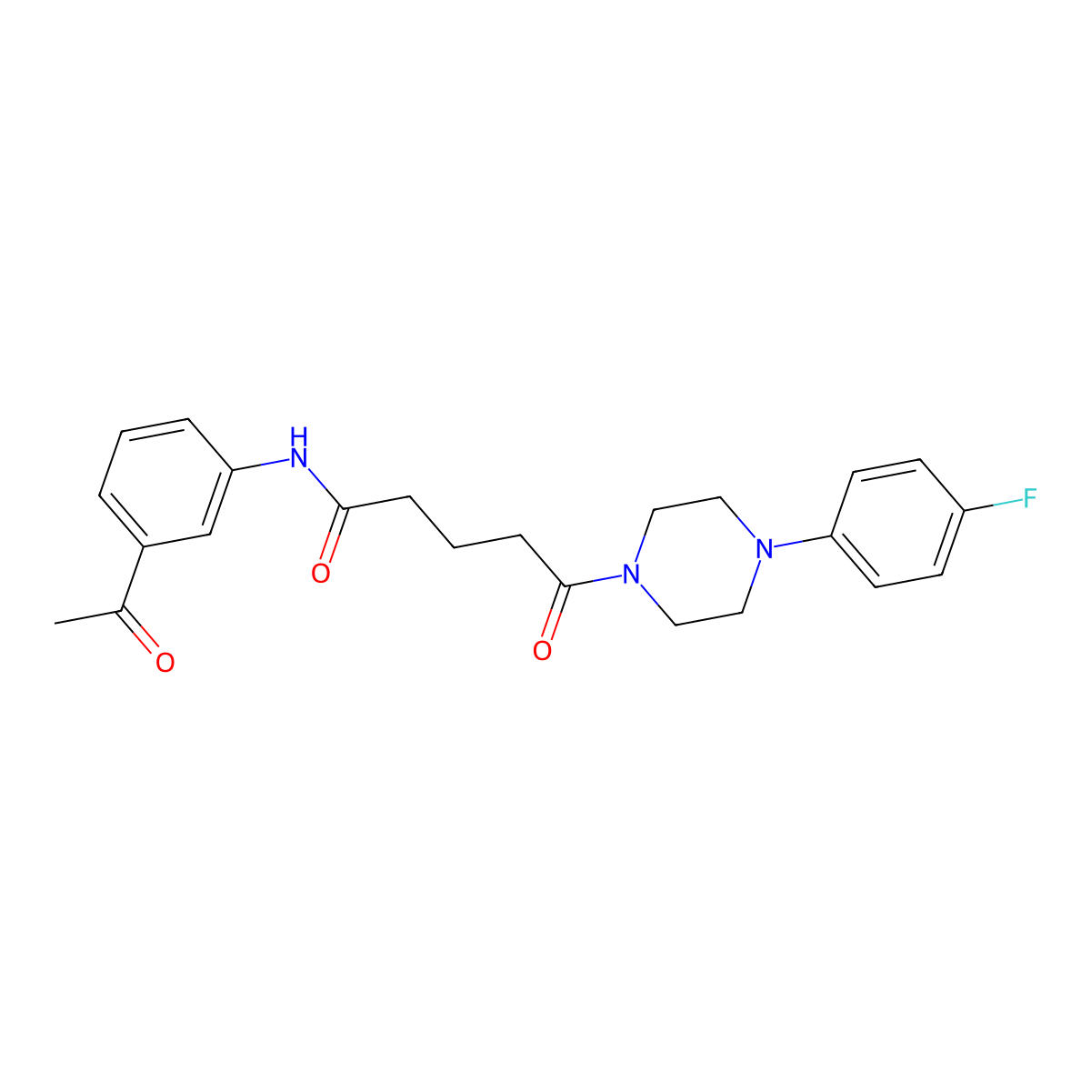 N-(3-acetylphenyl)-5-[4-(4-fluorophenyl)piperazino]-5-oxopentanamide molecular structure, CAS 1219579-20-0