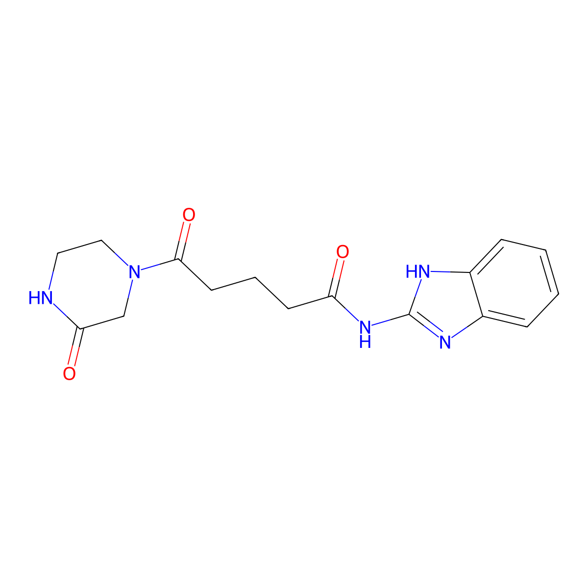 N-(1,3-dihydro-2H-benzimidazol-2-ylidene)-5-oxo-5-(3-oxopiperazin-1-yl)pentanamide molecular structure, CAS 1219579-26-6