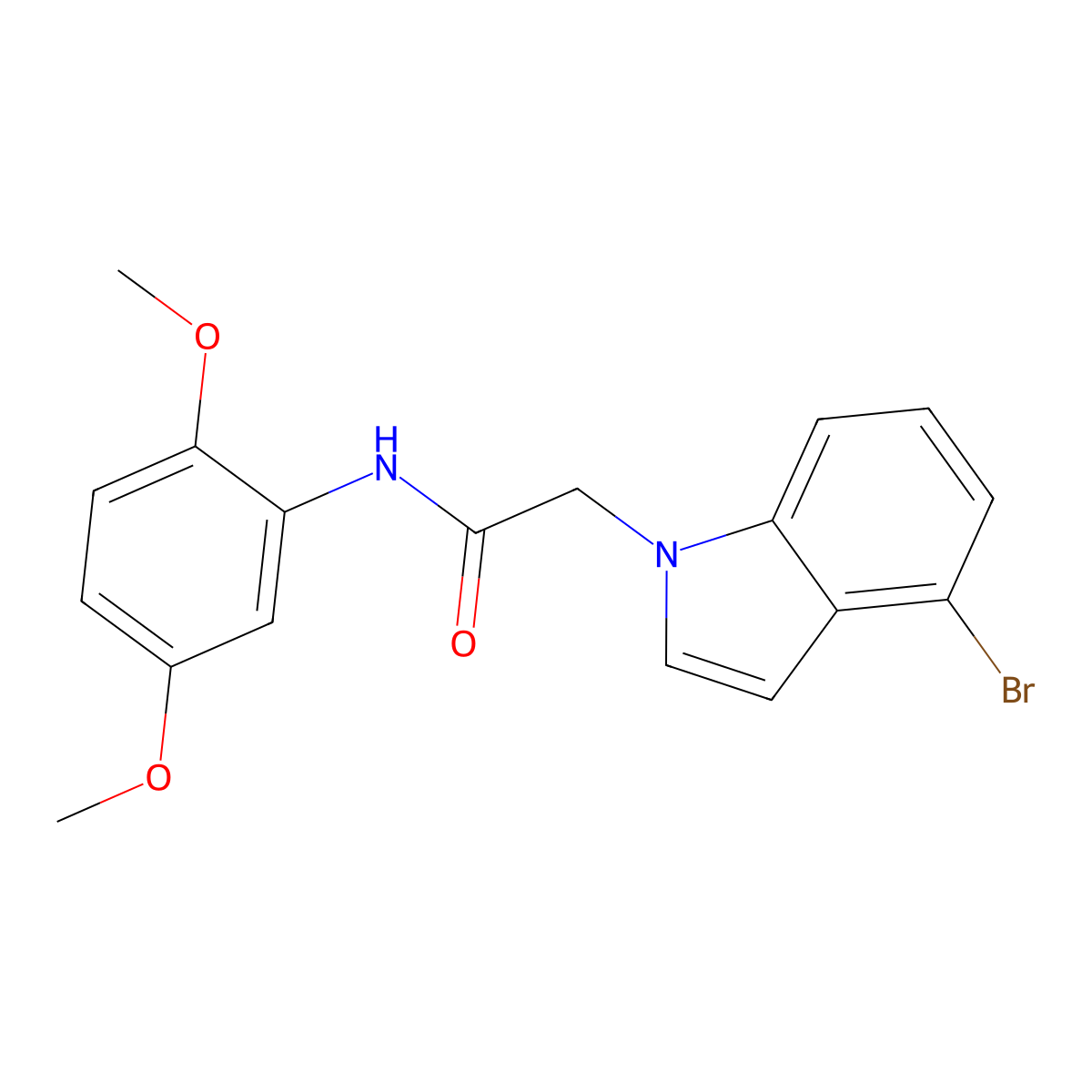 2-(4-bromo-1H-indol-1-yl)-N-(2,5-dimethoxyphenyl)acetamide molecular structure, CAS 1219579-73-3