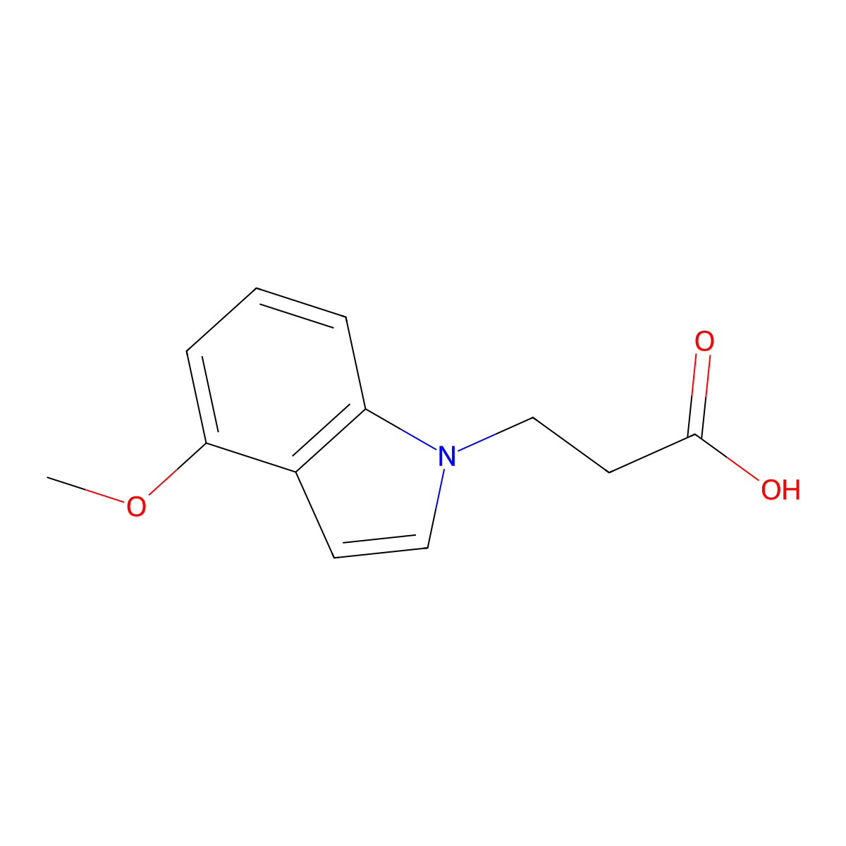 3-(4-methoxy-1H-indol-1-yl)propanoic acid molecular structure, CAS 1219579-75-5
