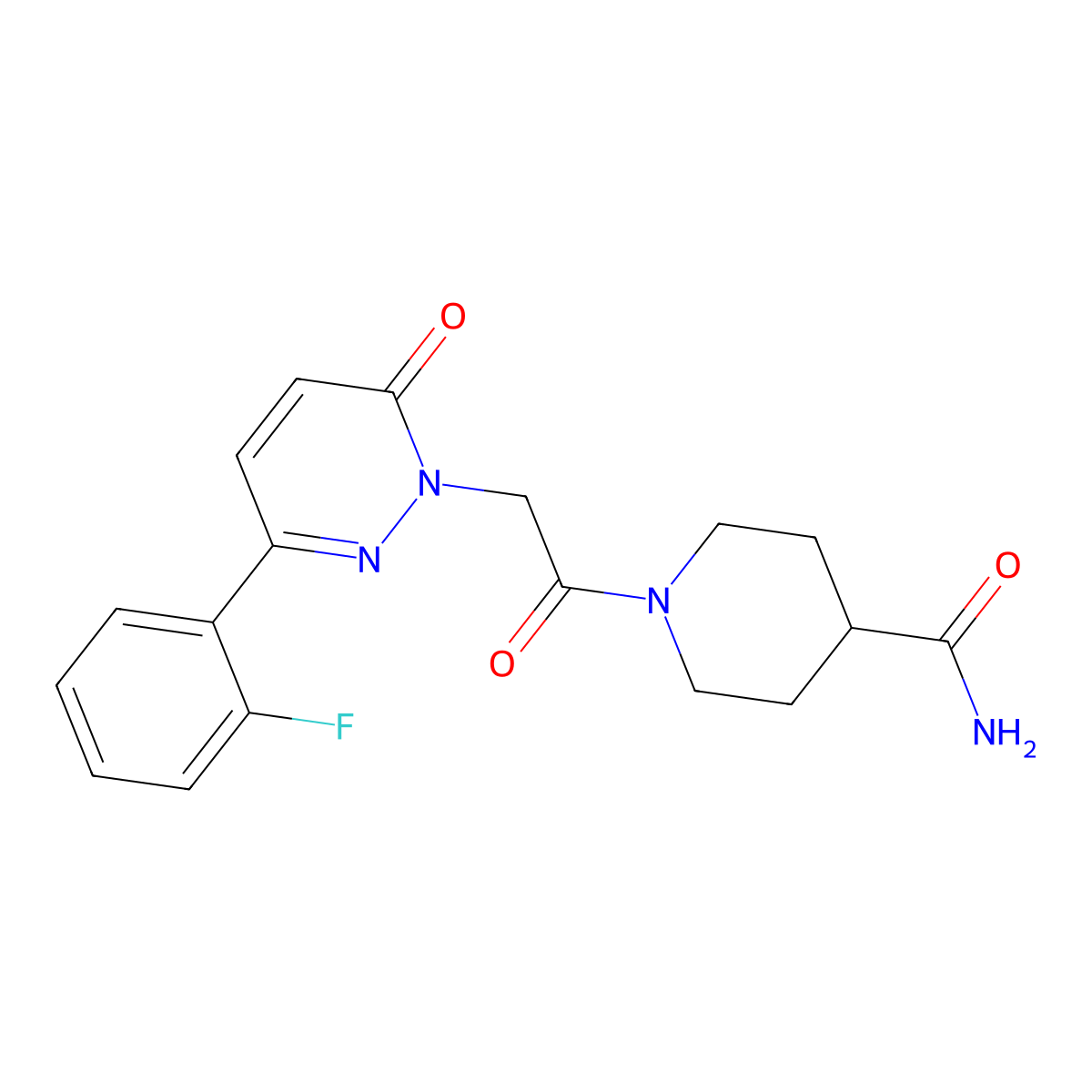 1-{[3-(2-fluorophenyl)-6-oxo-1(6H)-pyridazinyl]acetyl}-4-piperidinecarboxamide molecular structure, CAS 1219579-83-5